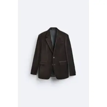 VELVET BLAZER Dark brown 